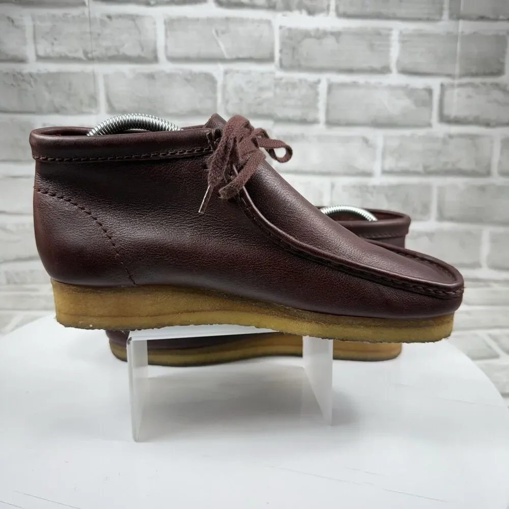 Clarks Original Men's Size 8 Burgundy Leather Lace Up Wallabee Boots